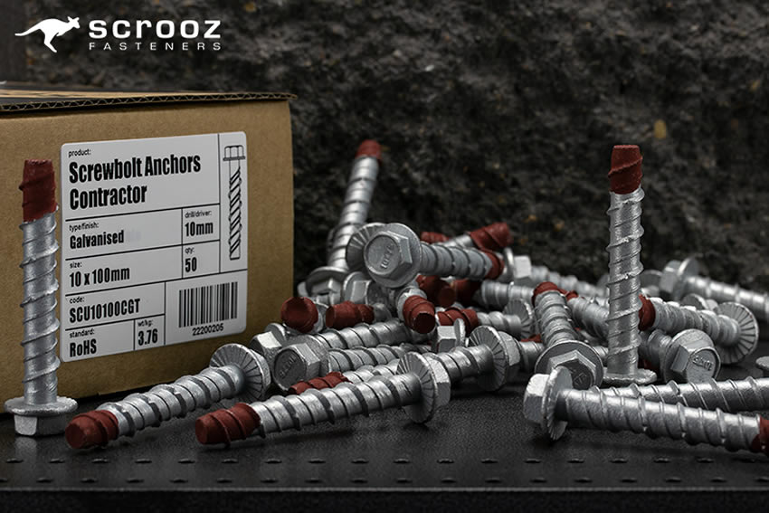 pile of screw bolts and screw anchors