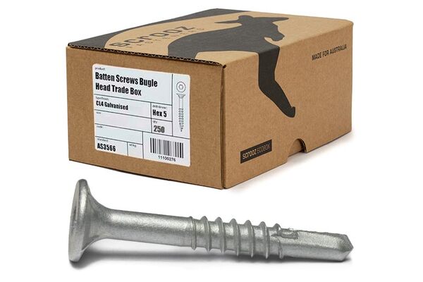 14g x 50mm Metal Bugle Batten Screws GAL Box 250