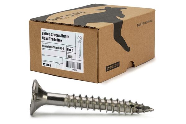 14g x 35mm Batten Screws Gr304 Stainless box 250