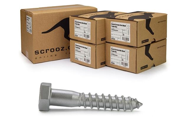 12mm x 120mm Coach Screws Galvanised Carton 200