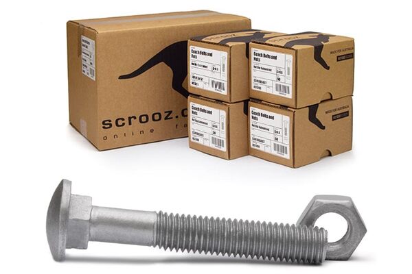 M8 x 20mm Coach Bolts GAL Carton 200