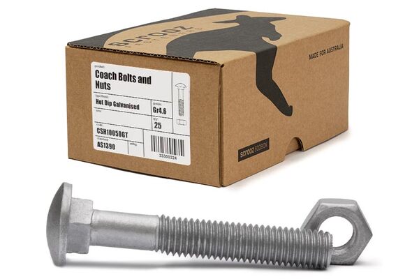 M12 x 160mm coach bolts gal trade Box of 25