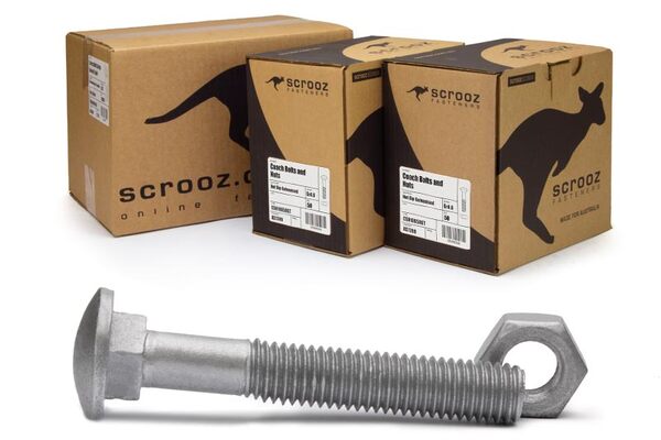 M12 x 170mm Coach Bolts GAL Carton 100