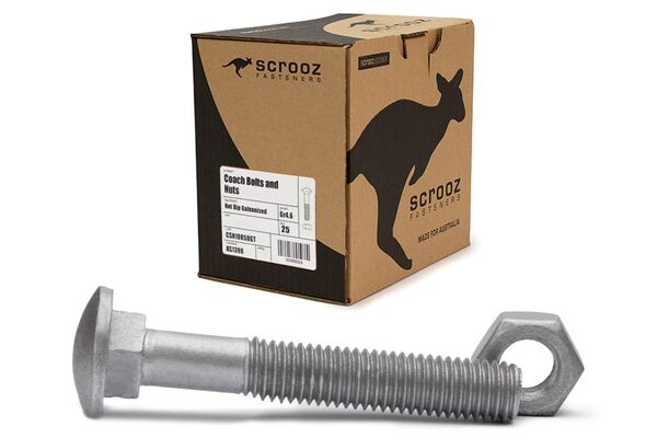 M20 x 150mm coach bolts gal trade box of 25