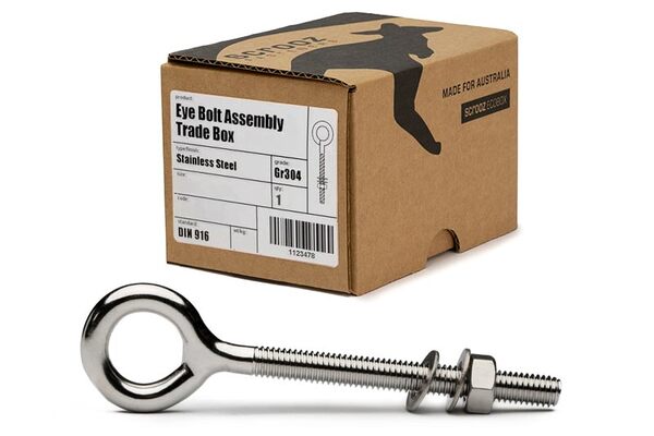 M12 x 150mm Eye Bolt Kit 304 Stainless QTY 1