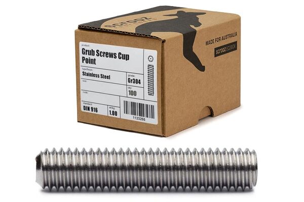 M6 x 30mm Grub Screws Stainless Box 100