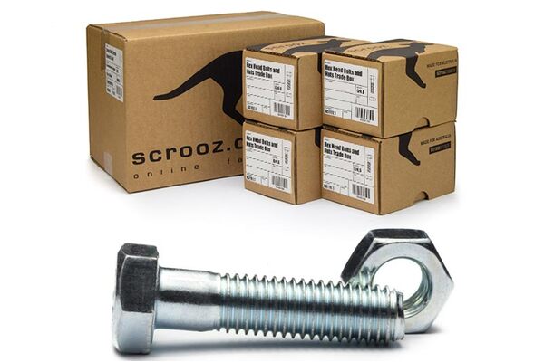 M6 x 20mm hex bolts & nuts bzp ctn 400