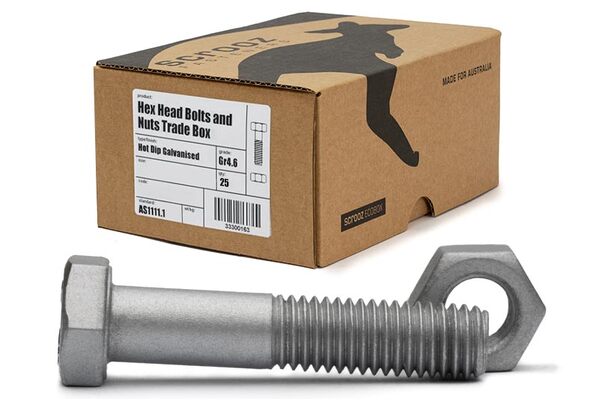 M12 x 140mm Hex Bolts & Nuts GAL Trade Box of 25