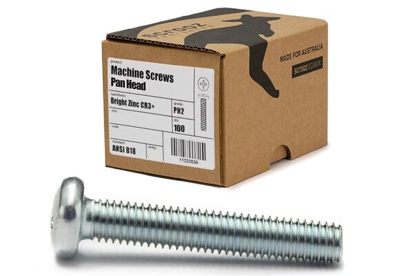 M5 x 100mm machine screws pan head zinc box 100