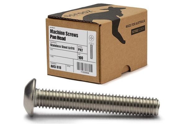 M5 x 25mm Machine screws Pan Head 316 box 100