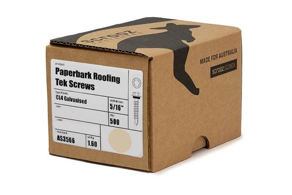 Paperbark 10g x 16mm Roof Tek Screw C5 Box 500