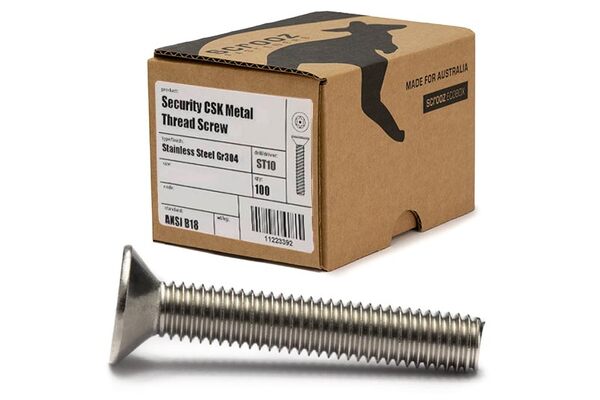 Security CSK metal thread ST10 M3 x 12mm box 100