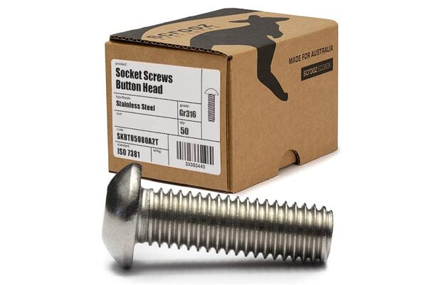 M5 x 12mm Button Head Socket Screws 316 Box 50