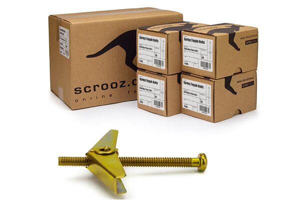 Spring toggle bolts M4 x 75mm Carton 200